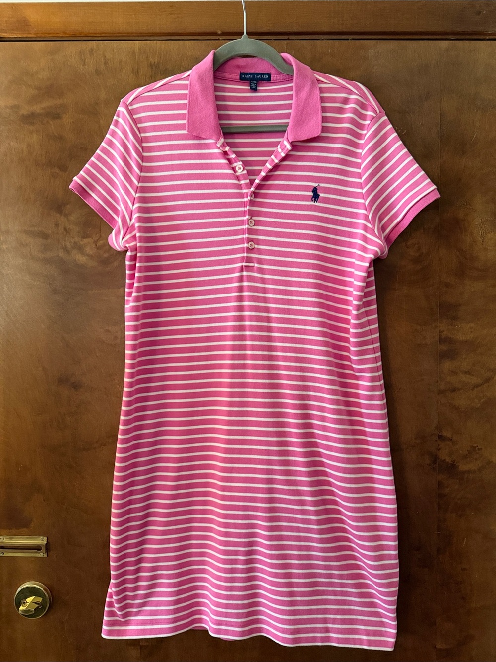 Ralph Lauren Pink and White Striped Polo Dress